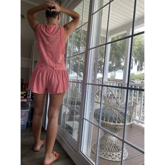 FREE PEOPLE Movement Smooth Sailing Romper Orange pink S - Picture 3 of 8